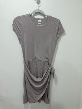 Wilfred Mauve Tie-Waist Scoop Neck Mini Dress